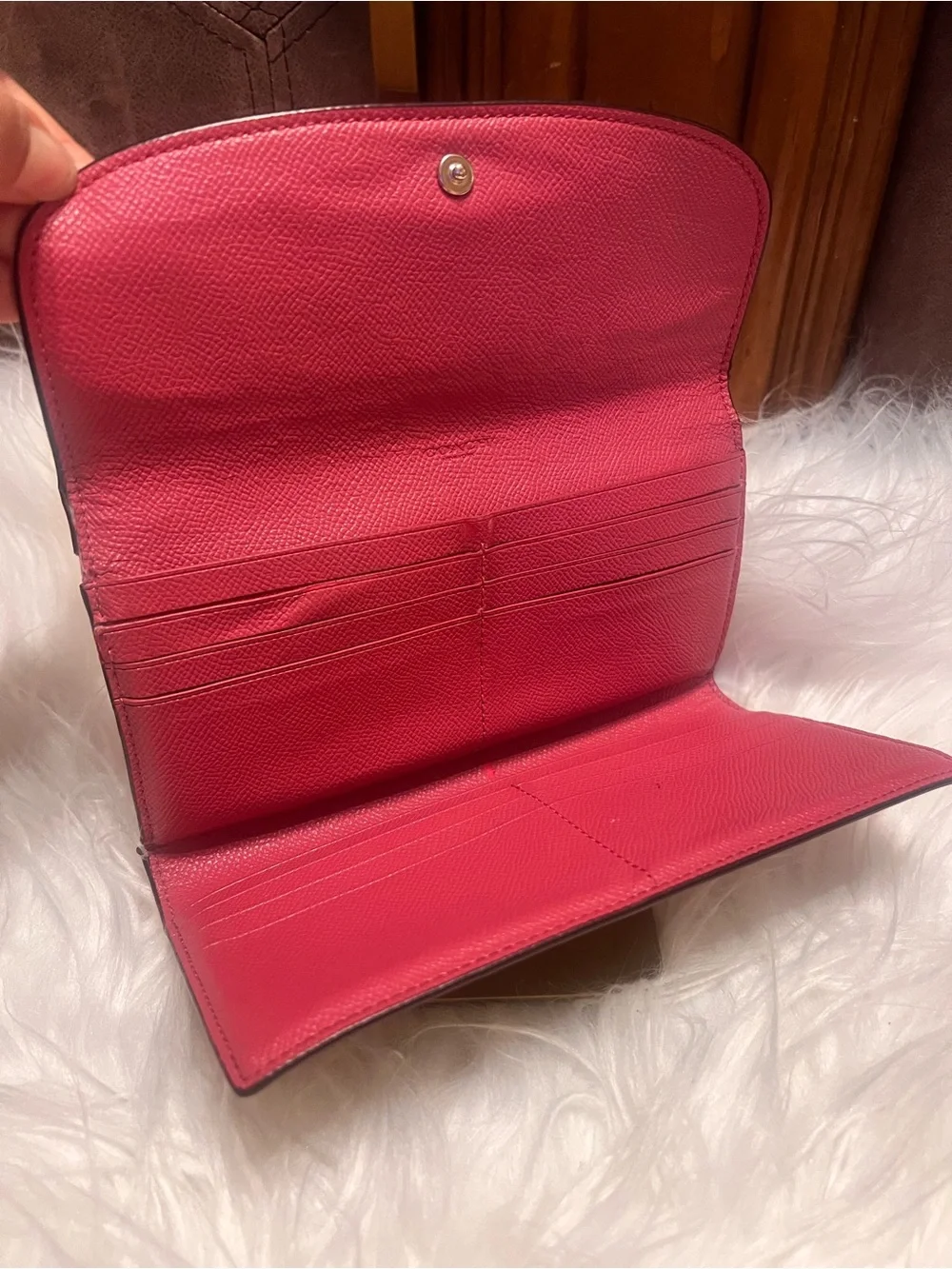 Coach Coral Leather Flap Signature leather  Wallet
